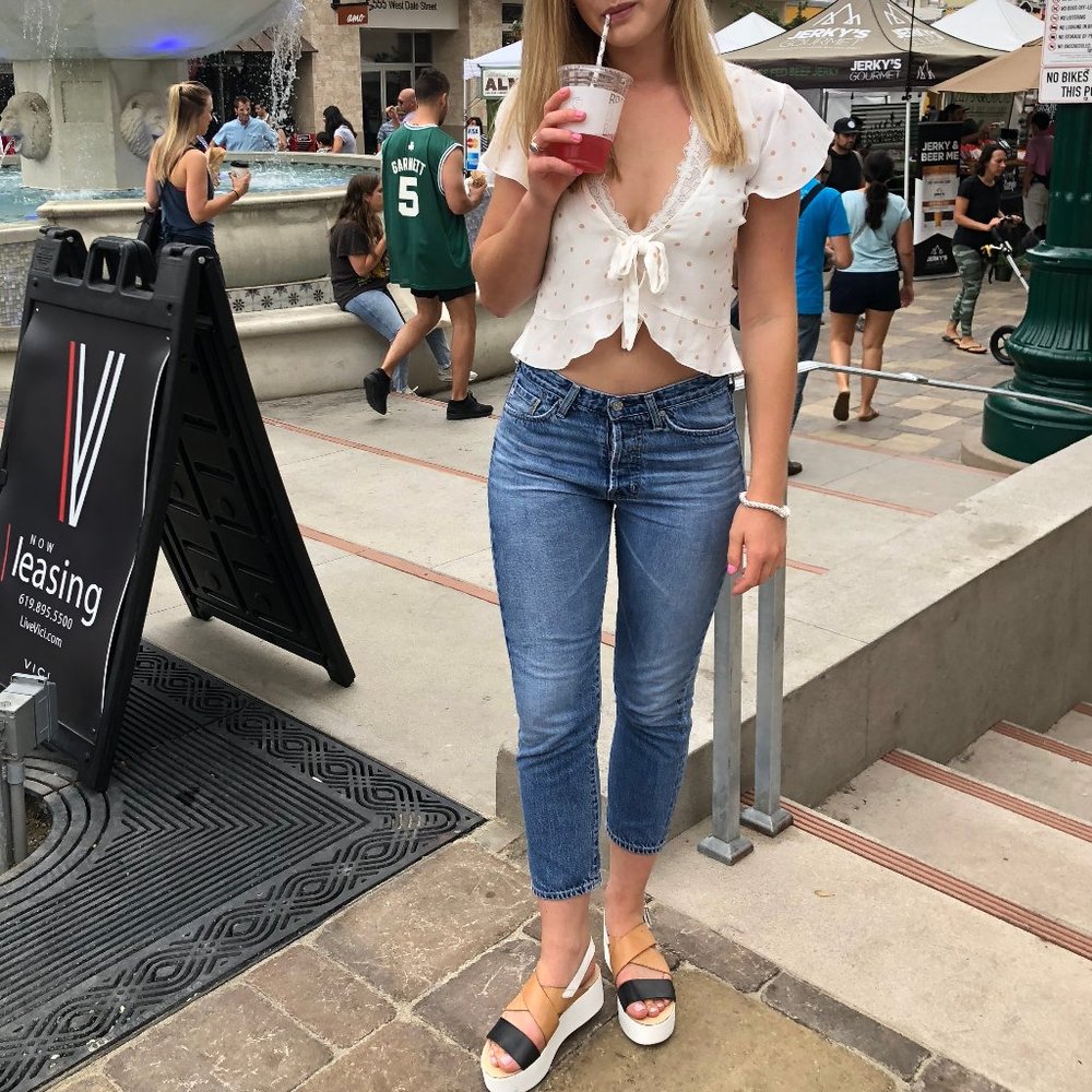 Olivaceous Tie-Front Top